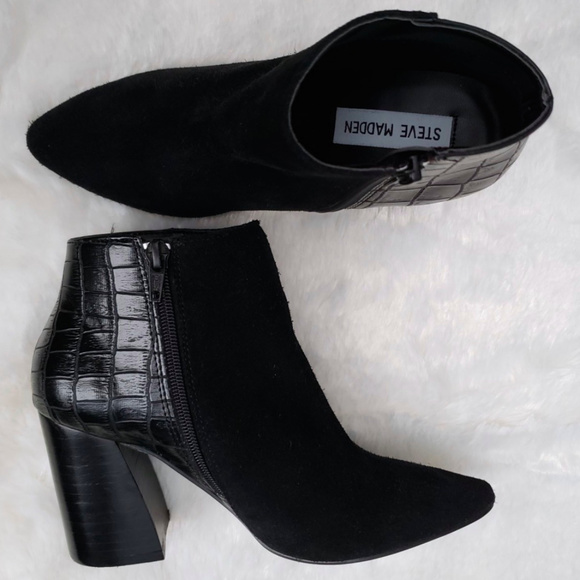 Steve Madden Shoes - Steve Madden || NEW Black Suede Jagat Booties 5.5